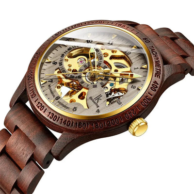 Classic Wooden Men's Mechanical Watch Wrights Holdings