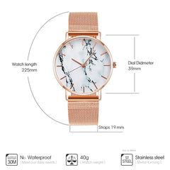 Fashion Rose Gold Mesh Band Creative Marble Female Wrist Watch Luxury Women Quartz Watches Gifts Relogio Feminino Drop Shipping Wrights Holdings